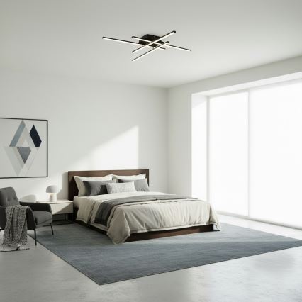 Brilagi - LED griestu gaismeklis STRIPES LED/37W/230V 68x68 cm melns