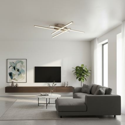 Brilagi - LED griestu gaismeklis STRIPES LED/37W/230V 68x68 cm sudraba krāsā