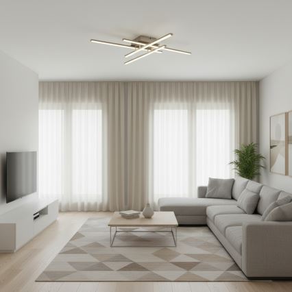 Brilagi - LED griestu gaismeklis STRIPES LED/37W/230V 68x68 cm sudraba krāsā