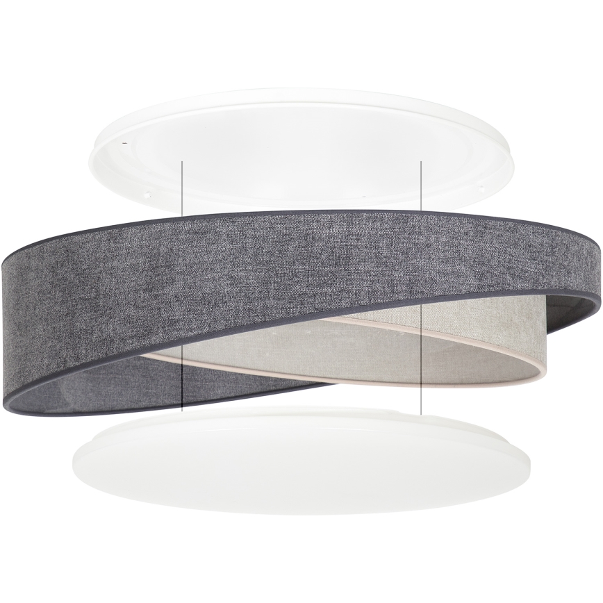 BRILAGI - LED griestu lampa VELVET TWIST LED/24W/230V 4000K Ø 55 cm pelēka/krēmkrāsaina