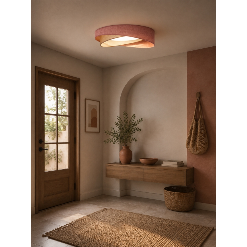 BRILAGI - LED griestu gaismeklis VELVET TWIST LED/24W/230V 4000K Ø 55 cm rozā/krēmkrāsa