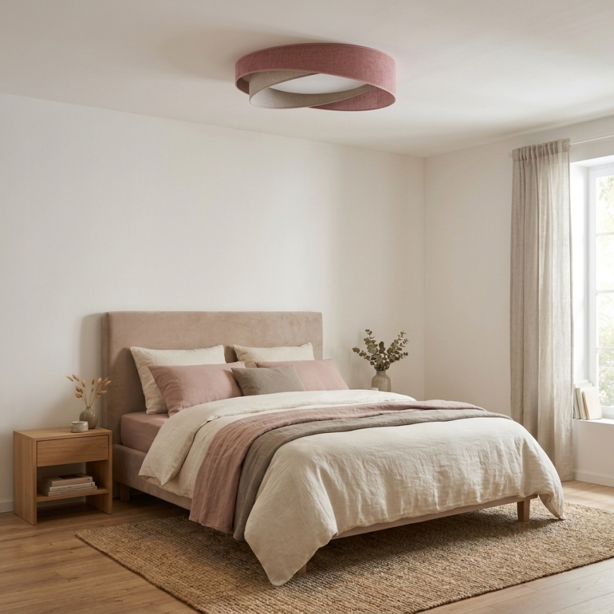 BRILAGI - LED griestu gaismeklis VELVET TWIST LED/24W/230V 4000K Ø 55 cm rozā/krēmkrāsa