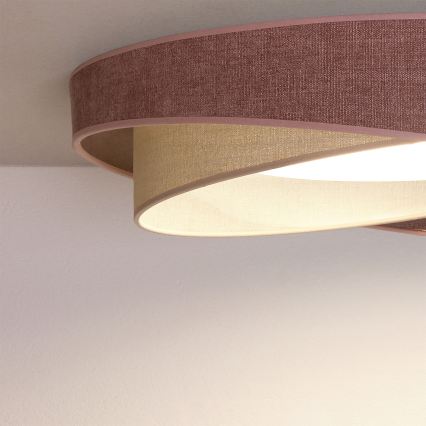 BRILAGI - LED griestu gaismeklis VELVET TWIST LED/24W/230V 4000K Ø 55 cm rozā/krēmkrāsa