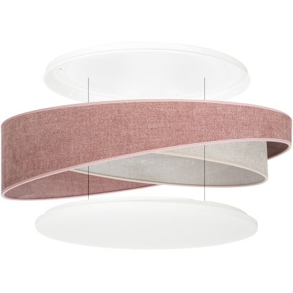 BRILAGI - LED griestu gaismeklis VELVET TWIST LED/24W/230V 4000K Ø 55 cm rozā/krēmkrāsa