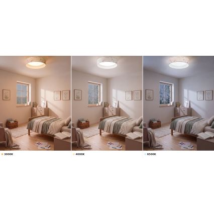 BRILAGI - LED griestu gaismeklis VELVET VARI LED/24W/230V 3000/4000/6500K Ø 45 cm balta/ziedu raksts
