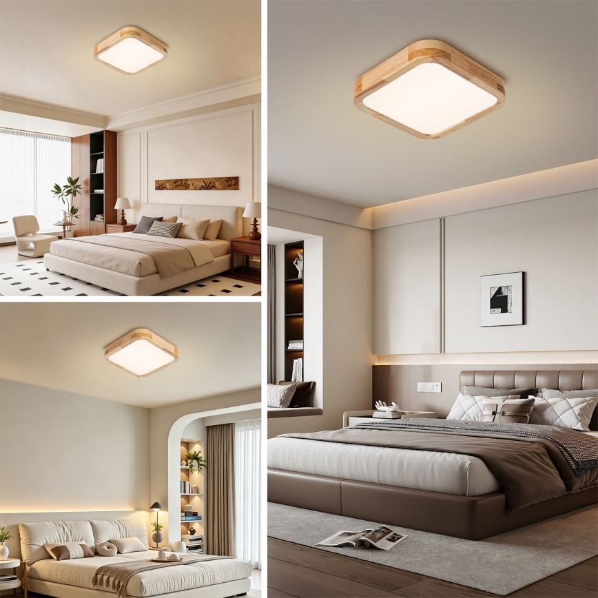 BRILAGI - LED griestu gaismeklis WOODLINE SQUARE LED/32W/230V 3000/4000/6000K ozola 30x30 cm