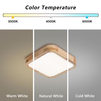 BRILAGI - LED griestu gaismeklis WOODLINE SQUARE LED/32W/230V 3000/4000/6000K ozola 30x30 cm
