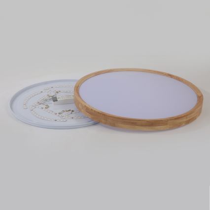Brilagi - LED griestu gaismeklis WOODROUND LED/40W/230V 3000/4000/6000K Ø 60 cm koka CRI 90