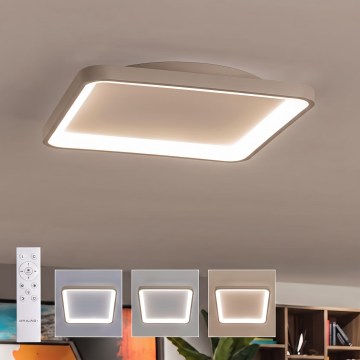 BRILAGI - LED griestu lampa ar regulējamu spilgtumu FALCON SLIM LED/50W/230V 3000-6500K 50x50 cm balta/bēša + tālvadības pults