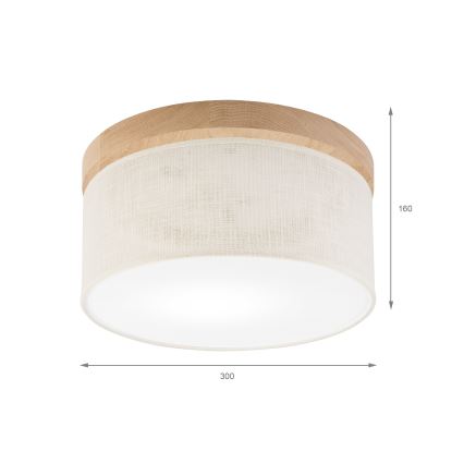 Brilagi - LED Griestu lampa BELLADONNA 1xE27/15W/230V d. 30 cm krēmkrāsa/ozols