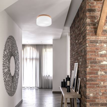 Brilagi - LED Griestu lampa BELLADONNA 2xE27/15W/230V d. 40 cm balta/ozolkoks