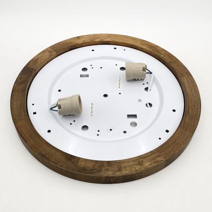 Brilagi - LED griestu lampa BELLADONNA 2xE27/15W/230V diametrs 40 cm balta/riekstkoka ozols
