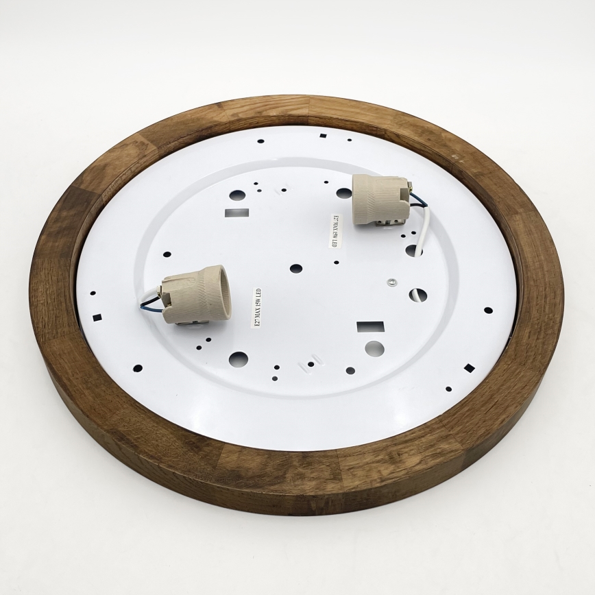 Brilagi - LED griestu lampa BELLADONNA 2xE27/15W/230V diametrs 40 cm balta/riekstkoka ozols