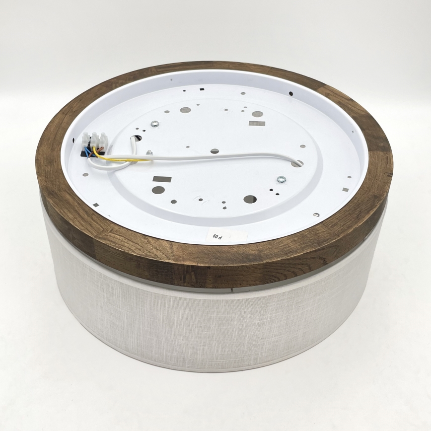 Brilagi - LED griestu lampa BELLADONNA 2xE27/15W/230V diametrs 40 cm balta/riekstkoka ozols