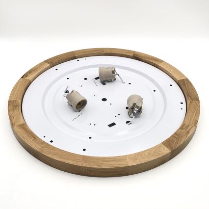Brilagi - LED Griestu lampa BELLADONNA 3xE27/15W/230V d. 50 cm balta/ozols