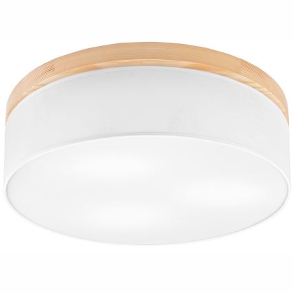 Brilagi - LED Griestu lampa BELLADONNA 3xE27/15W/230V d. 50 cm balta/priede
