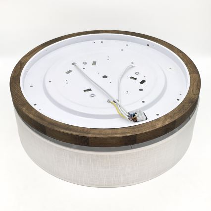 Brilagi - LED griestu lampa BELLADONNA 3xE27/15W/230V diametrs 50 cm balta/riekstkoka ozols