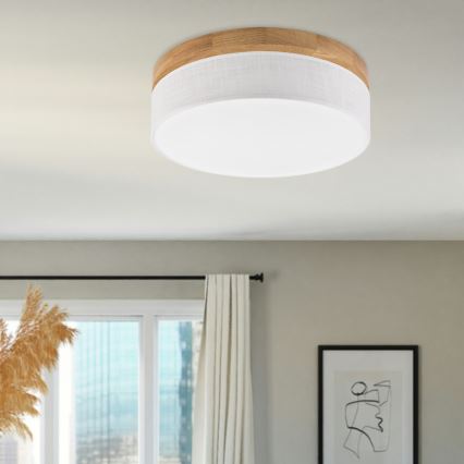 Brilagi - LED Griestu lampa BELLADONNA LED/36W/230V Ø 40 cm balta/ozols