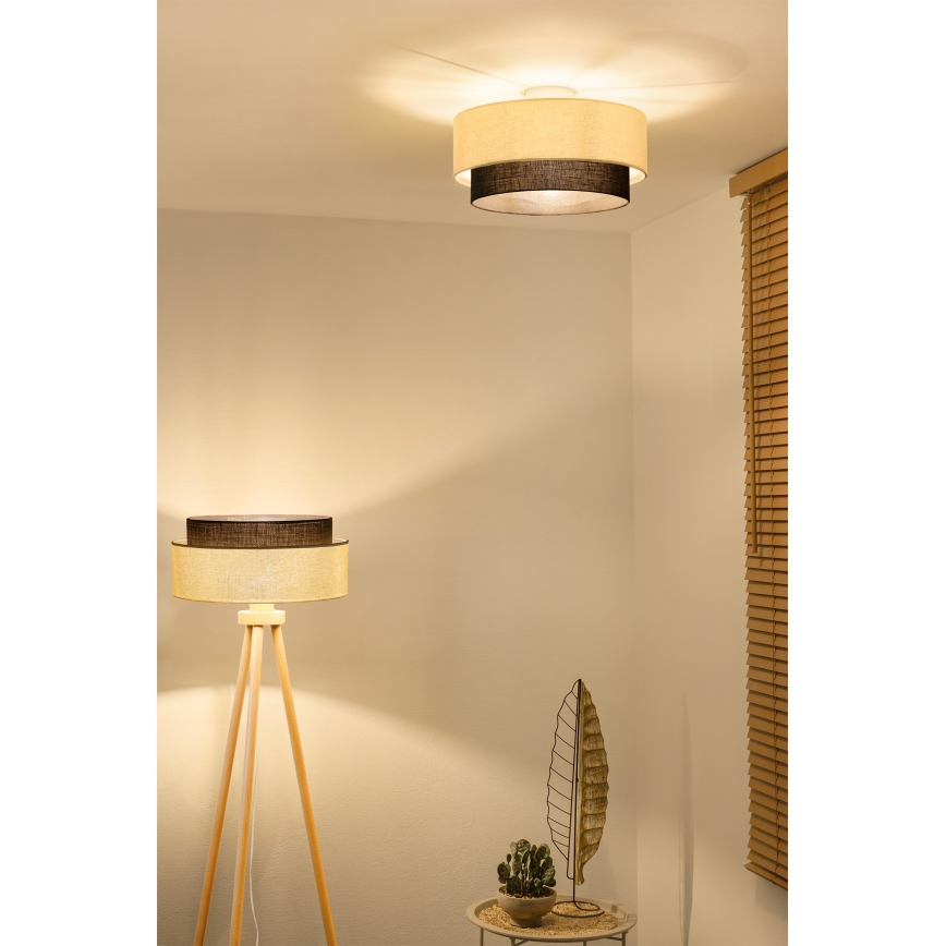Brilagi - LED griestu lampa BOHO STYLE 1xE27/15W/230V Ø 40 cm krēmkrāsas/brūna