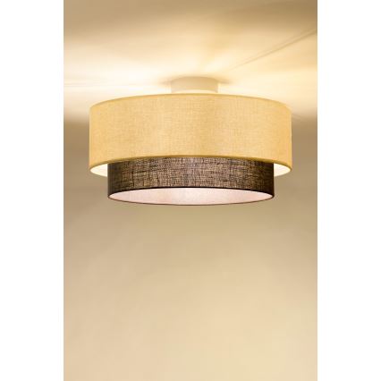 Brilagi - LED griestu lampa BOHO STYLE 1xE27/15W/230V Ø 40 cm krēmkrāsas/brūna