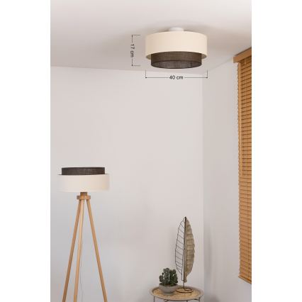 Brilagi - LED griestu lampa BOHO STYLE 1xE27/15W/230V Ø 40 cm krēmkrāsas/brūna