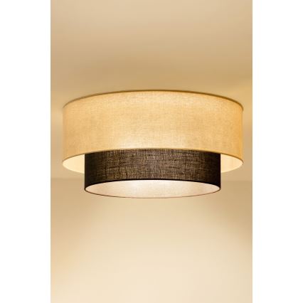 Brilagi - LED griestu lampa BOHO STYLE 3xE27/15W/230V Ø 60 cm krēmkrāsaina/brūna