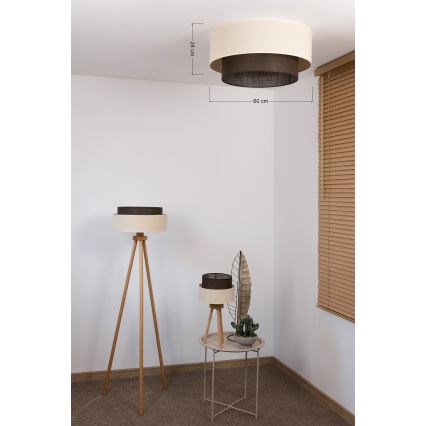 Brilagi - LED griestu lampa BOHO STYLE 3xE27/15W/230V Ø 60 cm krēmkrāsaina/brūna