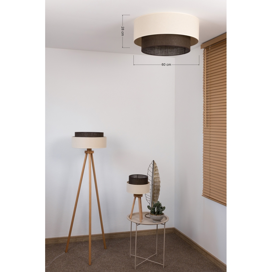 Brilagi - LED griestu lampa BOHO STYLE 3xE27/15W/230V Ø 60 cm krēmkrāsaina/brūna