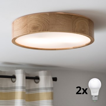 Brilagi - LED Griestu lampa CARVALHO 2xE27/60W/230V ozols d. 37,5 cm