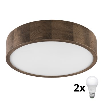 Brilagi - LED Griestu lampa CARVALHO 2xE27/60W/230V ozols d. 37 cm