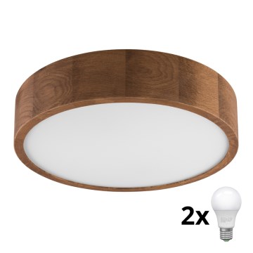 Brilagi - LED Griestu lampa CARVALHO 2xE27/60W/230V ozols ķirsis d. 37 cm