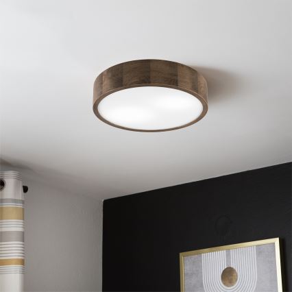 Brilagi - LED Griestu lampa CARVALHO 2xE27/60W/230V ozols riekstkoks d. 37 cm