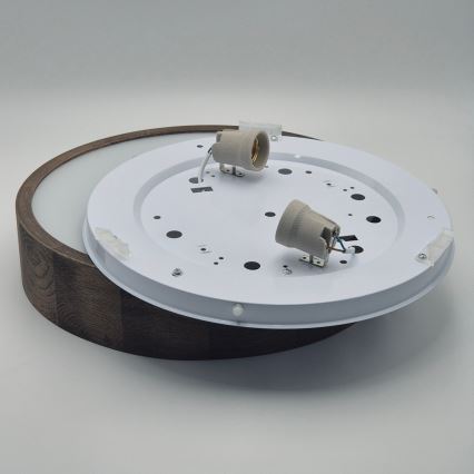 Brilagi - LED Griestu lampa CARVALHO 2xE27/60W/230V ozols riekstkoks d. 37 cm