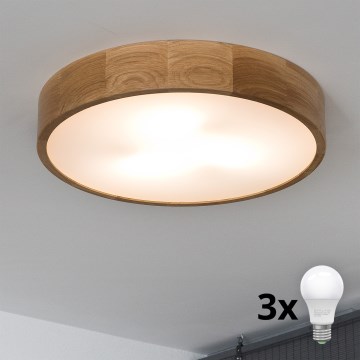 Brilagi - LED Griestu lampa CARVALHO 3xE27/60W/230V ozols d. 47,5 cm