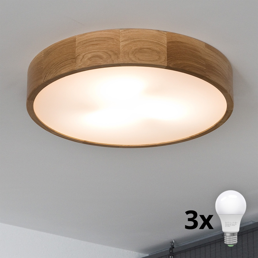 Brilagi - LED Griestu lampa CARVALHO 3xE27/60W/230V ozols d. 47,5 cm