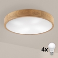 Brilagi - LED griestu lampa CARVALHO 4xE27/60W/230V ozolkoka Ø 57,5 cm
