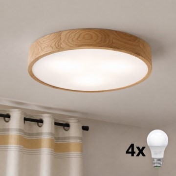 Brilagi - LED griestu lampa CARVALHO 4xE27/60W/230V ozols, Ø 57,5 cm