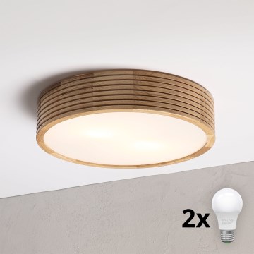 Brilagi - LED griestu lampa CARVALHO MODERN 2xE27/60W/230V Ø 37,5 cm ozols
