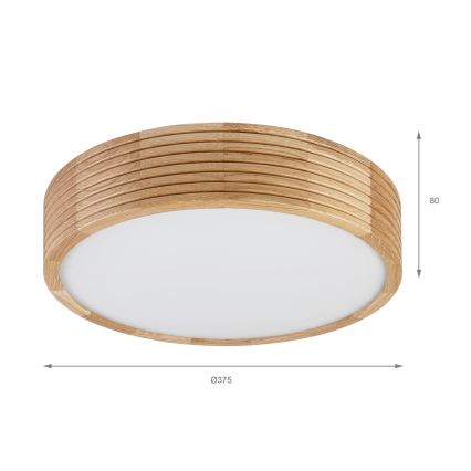 Brilagi - LED griestu lampa CARVALHO MODERN 2xE27/60W/230V Ø 37,5 cm ozols
