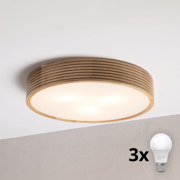 Brilagi - LED griestu lampa CARVALHO MODERN 3xE27/60W/230V Ø 47,5 cm ozols