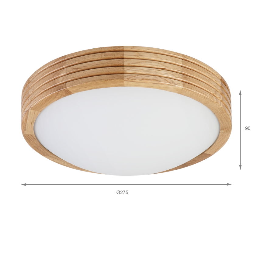 Brilagi - LED griestu gaismeklis CARVALHO MODERN SLIM 1xE27/60W/230V Ø 27,5 cm ozols