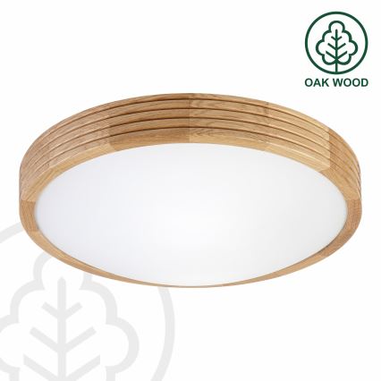 Brilagi - LED griestu gaismeklis CARVALHO MODERN SLIM 2xE27/60W/230V Ø 37,5 cm ozols