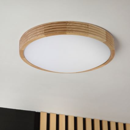 Brilagi - LED griestu gaismeklis CARVALHO MODERN SLIM 2xE27/60W/230V Ø 37,5 cm ozols