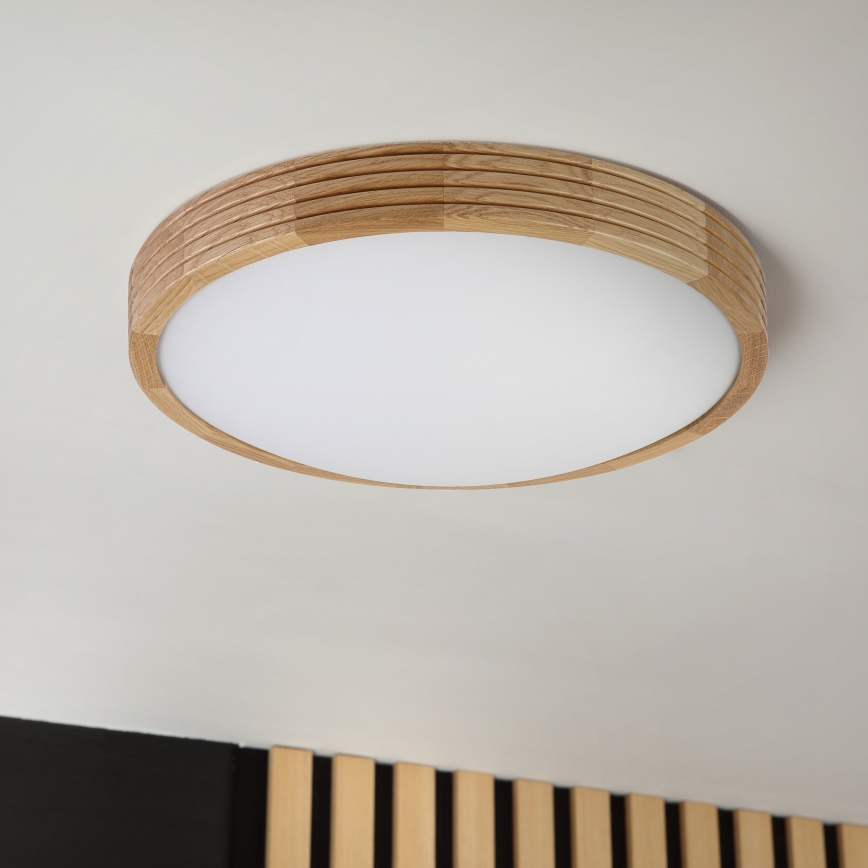 Brilagi - LED griestu gaismeklis CARVALHO MODERN SLIM 2xE27/60W/230V Ø 37,5 cm ozols