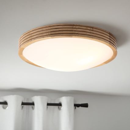 Brilagi - LED griestu gaismeklis CARVALHO MODERN SLIM 2xE27/60W/230V Ø 37,5 cm ozols