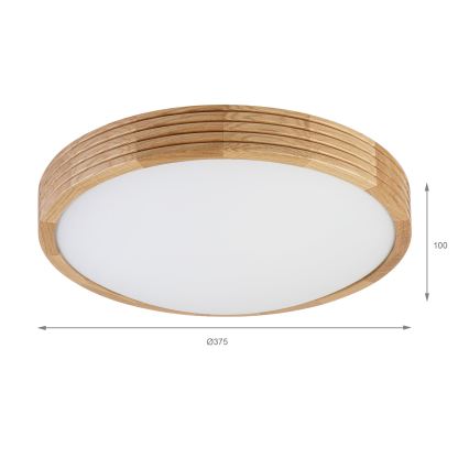 Brilagi - LED griestu gaismeklis CARVALHO MODERN SLIM 2xE27/60W/230V Ø 37,5 cm ozols