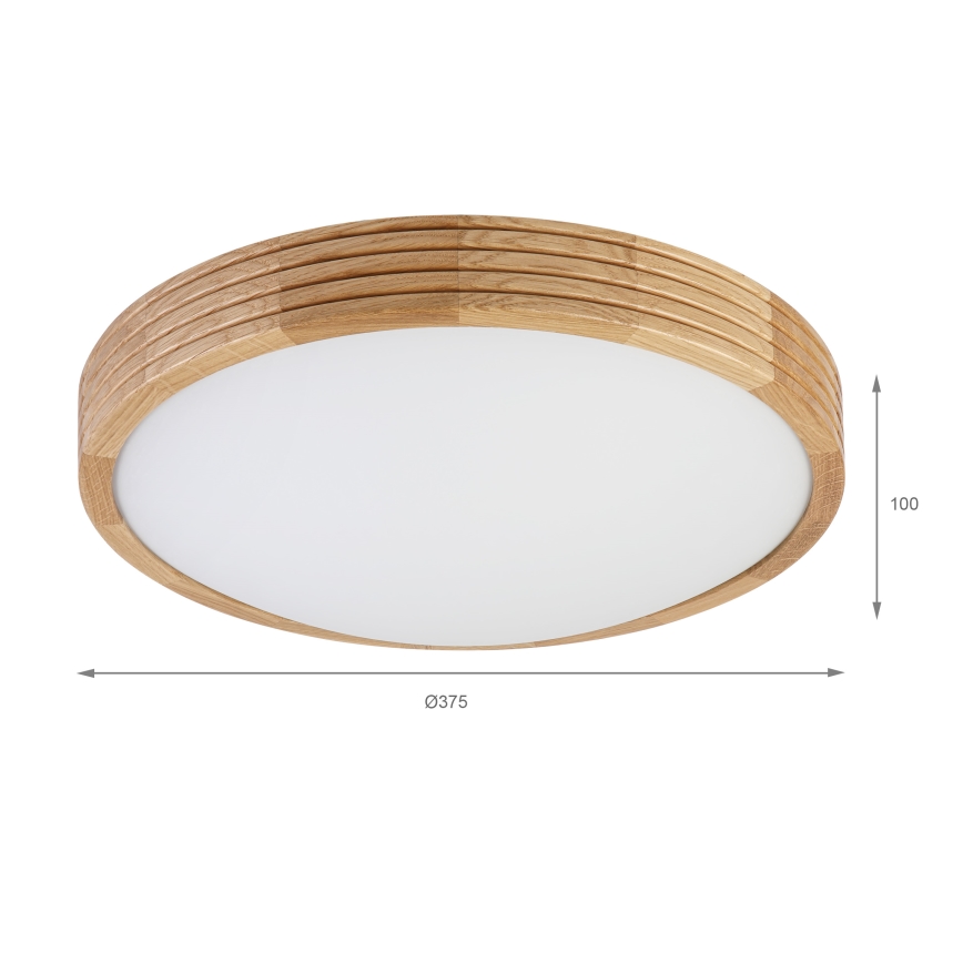 Brilagi - LED griestu gaismeklis CARVALHO MODERN SLIM 2xE27/60W/230V Ø 37,5 cm ozols
