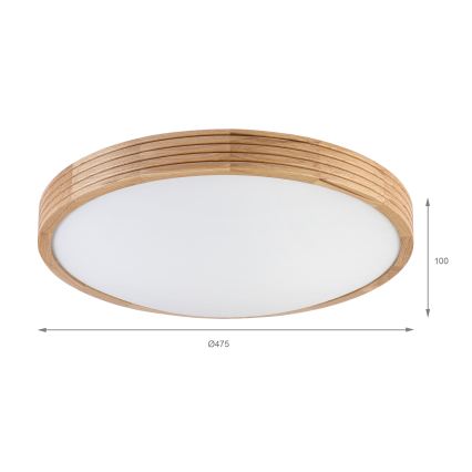 Brilagi - LED griestu gaismeklis CARVALHO MODERN SLIM 3xE27/60W/230V Ø 47,5 cm, ozolkoka