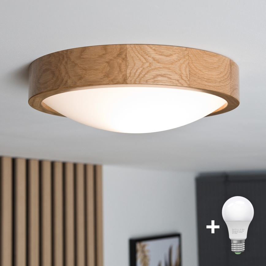 Brilagi - LED Griestu lampa CARVALHO SLIM 1xE27/60W/230V ozols d. 27 cm