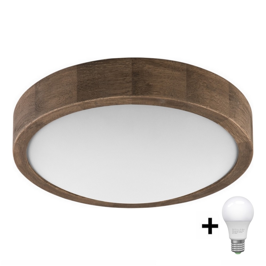 Brilagi - LED Griestu lampa CARVALHO SLIM 1xE27/60W/230V ozols d. 27 cm